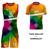 PACK MAILLOT ET SHORT DE BASKET + SURMAILLOT SUBLIMÉ